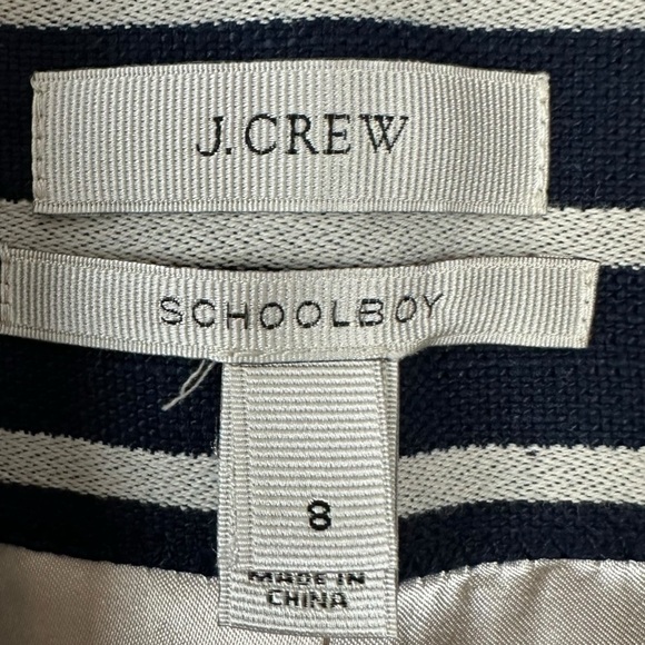 J.Crew Schoolboy Blazer in Navy Mixed Stripe Size 8 Preppy Classic Nautical - Picture 10 of 12